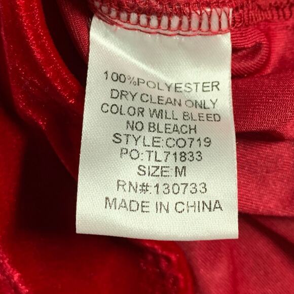 Umgee M Womens Red Button Front Long Sleeve Velvet Shirt Soft - Picture 9 of 9